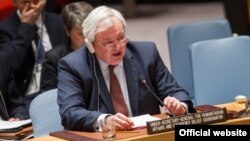 FILE - United Nations Under-Secretary-General for Humanitarian Affairs and Emergency Relief Coordinator Stephen O'Brien briefs Security Council members on the humanitarian situation in Syria, at U.N. Headquarters in New York in an undated photo. Credit: U.N. Photo/Loey Felipe