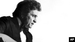 This is a 1977 photo of country western musician Johnny Cash.