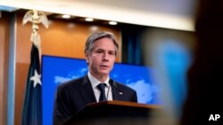 토니 블링컨 미국 국무장관이 12일 워싱턴 국무부 청사에서 '2020 국제 종교자유 보고서'를 발표했다.