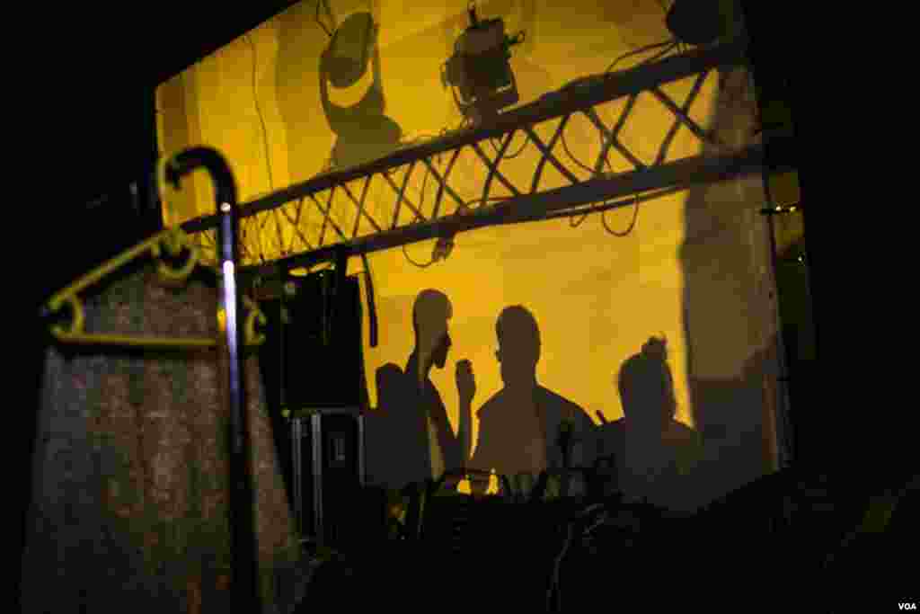 Performers ready themselves backstage. (Photo: John Owens for VOA)