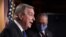 FILE - Sen. Dick Durbin, D-Ill., the majority whip, joined at right by Senate Majority Leader Chuck Schumer, D-N.Y., takes a question at a news conference at the Capitol in Washington, Feb. 2, 2021.