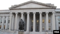 资料照片：位于白宫旁边的美国财政部大楼。 