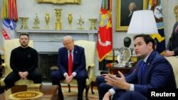 Госсекретарь США Марко Рубио во время встречи с украинской делегацией в Овальном кабинете Белого дома, 28 февраля 2025 года (фото Reuters/Brian Snyder)