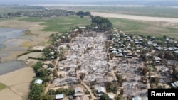 지난 2022년 3월, 미얀마 북서부 사가잉 지역의 한 마을이 화재로 초토화된 모습. 마을 주민들은 미얀마 군부의 방화가 원인이라고 전했다. (자료 사진)