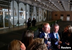 Editorial Director of the Australian Broadcasting Corp (ABC) Craig McMurtie speaks to members of the media outside the ABC building located in Sydney, Australia, June 5, 2019. Police raided the offices of Australia's national broadcaster on Wednesday over allegations it had published classified material.