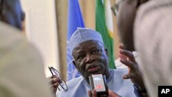 Ibrahim Gambari, the civilian head of the joint U.N/African Union mission UNAMID, speaks during a news conference in Khartoum, September 14, 2011.