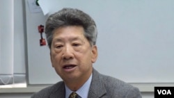 行政会议成员汤家骅不反对港府搁置修订《逃犯条例》。 (美国之音汤惠云拍摄)