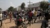 Several hundreds of people demonstrate, Dec. 27, 2018, in Beni, Democratic Republic of Congo, to protest the postponement, announced the day before by the Congolese national committee, of the general elections in this area because of the Ebola outbreak and militia action.