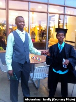 Zacharia Yusuf Abdurahman at his graduation from the Heritage Academy of Science and Technology, a school of mostly Somali-American students, in Minneapolis in 2014.