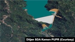Gambar desain bendungan Bener. (Foto: Courtesy/Ditjen SDA Kemen PUPR)