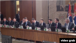 Sednica Vlade Srbije kojoj su prisustvali predsednik Srbije Aleksandar Vučić i predstavnici Srba sa Kosova, u Beogradu, 30. oktobra 2018. 