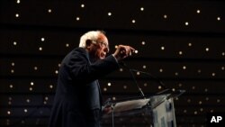 Democratic presidential candidate Bernie Sanders speaks during the Iowa Democratic Party's Hall of Fame Celebration, June 9, 2019, in Cedar Rapids, Iowa.