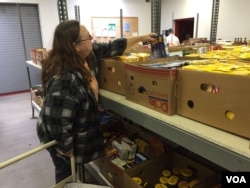 FILE - Grace Geltrude has relied on the York County Food Bank, welfare assistance and a local health insurance program when her paycheck and husband's Social Security check have fallen short. (A. Pande/VOA)