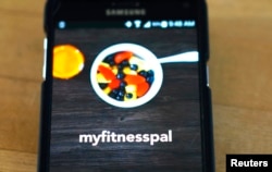 FILE - The MyFitnessPal app is seen on a smartphone.