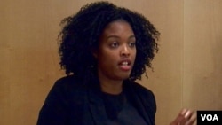 Fatou Kane says diversity is still a hard sell in France. (L. Bryant/VOA)