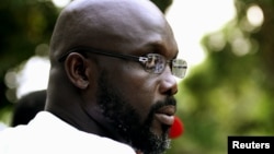 George Weah in Monrovia, November 2011 file photo. 