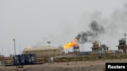 General view of West Qurna oilfield in southern Basra, Iraq, Oct. 13, 2014.
