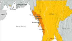 Burma map, state of Rakhine