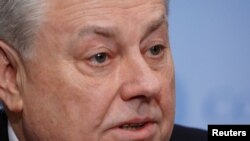 FILE - The Black Sea has been fought over for centuries, said Ukrainian Ambassador to the U.S. Volodymyr Yelchenko, and area nations can't "stand up to Russia” alone. He spoke July 2, 2020, at an event organized by a Middle East Institute program.