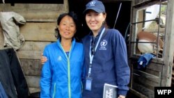 세계식량계획(WFP) 관계자들이 북한 함경북도 연사군 수해지역을 방문하고 비상구호품 지원 상황을 점검했다. (자료사진)