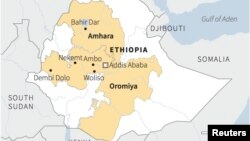 ኢትዮጵያ ውስጥ በቅርብ ጊዜያት ተቃውሞዎች የተቀሰቀሱባቸው አካባቢዎች /ካርታ ከሮይተርስ የተገኘ/