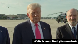 دونالد ترامپ در حاشیه نشست اقتصادی و فناوری در شهر پیتسبورگ در ایالت پنسیلوانیا با خبرنگاران گفتگو کرد. 