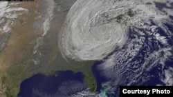 Satellite image of Hurricane Sandy 