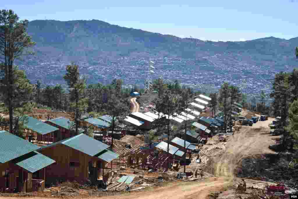 A new village is being built on the outskirts of the state's capital to house displaced people. (D. de Carteret/VOA)