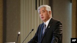 나카타니 겐 일본 방위상. (자료사진)