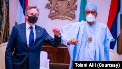 Sakataren Harkokin Wajen Amurka Anthony Blinken da Shugaban Najeriya Muhammadu Buhari.