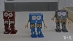 เด็กเรียนรู้การโปรแกรมหุ่นยนต์ของเล่น