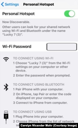 iPhone Settings Hotspot Network
