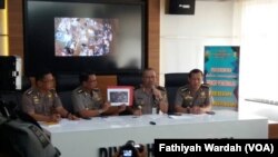 Kepala Divisi Humas Mabes Polri Irjen Setyo Wasisto saat jumpa pers di Mabes Polri, Jakarta, 25 Mei, 2017.