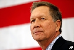 Gov. John Kasich, R-Ohio, speaks at the Republican Leadership Summit, April 18, 2015, in Nashua, New Hampshire.