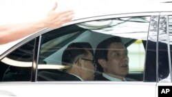 Taiwan's President Ma Ying-jeou arrives at the Istana or Presidential Palace to pay his respects to the late Lee Kuan Yew, March 24, 2015, in Singapore. 