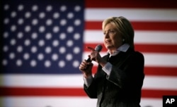 Democratic presidential candidate, Hillary Clinton speaks during a rally at the Charles H. Wright Museum of African American History in Detroit, Michigan,Monday, March 7, 2016.