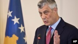 Predsednik Kosova Hašim Tači na konferenciji za novinare u Prištini, 8. mart 2017.