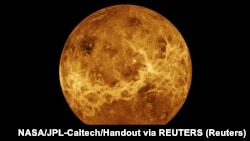 Data from NASA's Magellan spacecraft and Pioneer Venus Orbiter is used in an undated composite image of the planet Venus. (NASA/JPL-Caltech/Handout via REUTERS)