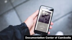 The new Khmer Rouge website seen on a smartphone. (Photo: Ouch Makara/Documentation Center of Cambodia)