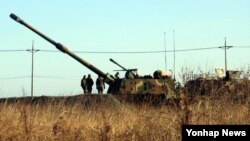 지난 1월 한국 백령도에서 해병대 흑룡부대원들이 해상사격훈련 중이다. (자료사진)