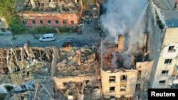 რუსეთის დრონით დაბომბილი საცხოვრებელი შენობები. ლვივი, უკრაინა. 4 სექტემბერი, 2024 წ. 