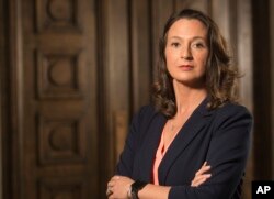 Former Ohio state representative Greta Johnson stands in the Summit County courthouse, May 3, 2019 in Akron, Ohio. Johnson, along with fellow representative Kristin Boggs have sponsored legislation in 2015 and 2017 to address marital rape in Ohio.
