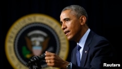 Presiden Barack Obama di Gedung Putih, Washington DC (26/9).