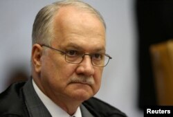 FILE - Judge Luiz Edson Fachin attends a session at the Supreme Court in Brasilia, Brazil, Feb. 2, 2017.