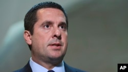 House Intelligence Committee Chairman Rep. Devin Nunes, R-Calif., speaks on Capitol Hill in Washington, Oct. 24, 2017. 