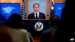 토니 블링컨 미국 국무장관이 20일 워싱턴 국무부 청사에서 '2022 국가별 인권보고서'를 발표했다.