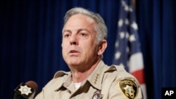Clark County Sheriff Joe Lombardo speaks at a news conference, Aug. 3, 2018, in Las Vegas. 
