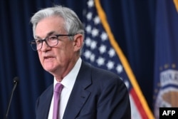 제롬 파월 미 연방준비제도 의장이 14일 6월 연준 기준금리 발표 기자회견에서 발언하고 있다.