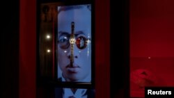 A Patek Philippe Reference 96 Quantieme Lune formerly from the collection of China's last emperor of the Qing Dynasty Aisin-Gioro Puyi is seen during a preview at Phillips, in Hong Kong, May 19, 2023.