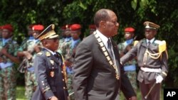 Alassane Ouattara, lors de sa prestation de serment le 3 novembre, 2015, Abidjan, Côte d’Ivoire 